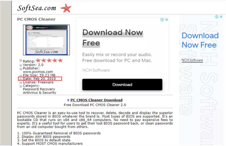 pc cmos cleaner 2.0 free download
